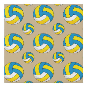 Cartoon Volleyball Ball Faux Canvas Print