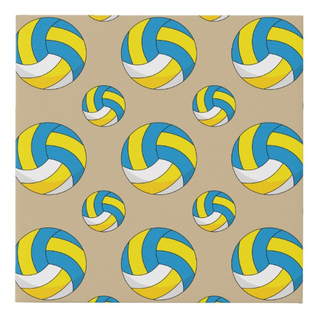 Cartoon Volleyball Ball Faux Canvas Print (Front)