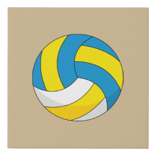 Cartoon Volleyball Ball Faux Canvas Print