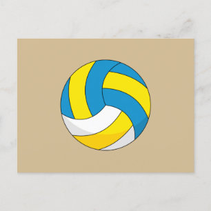 Cartoon Volleyball Ball Holiday Postcard