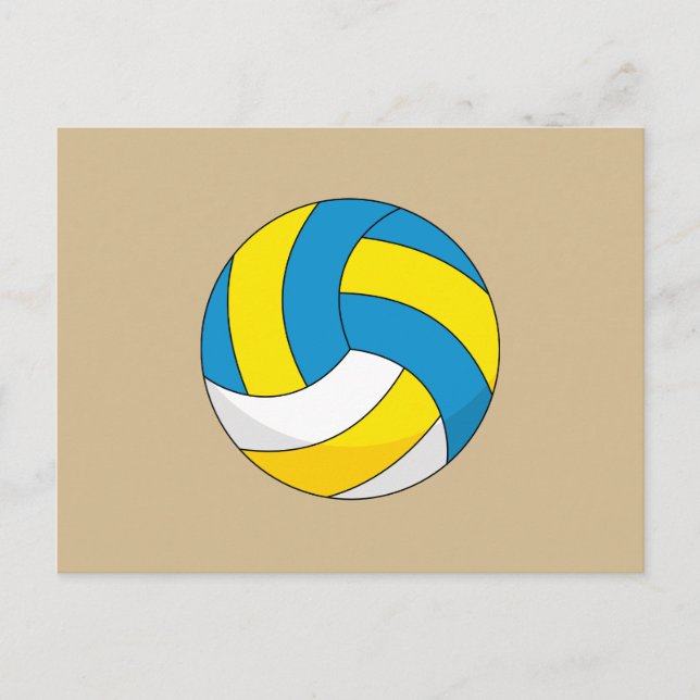 Cartoon Volleyball Ball Holiday Postcard (Front)