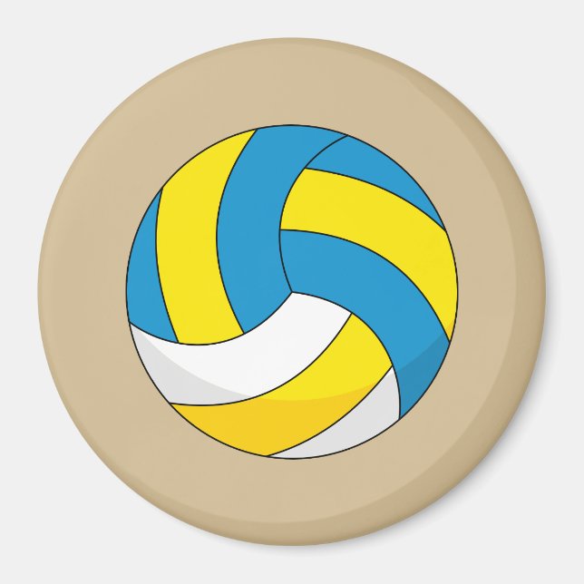 Cartoon Volleyball Ball Magnet (Front)