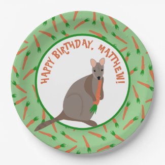 Cartoon Wallaby and Carrots Kids Birthday Party