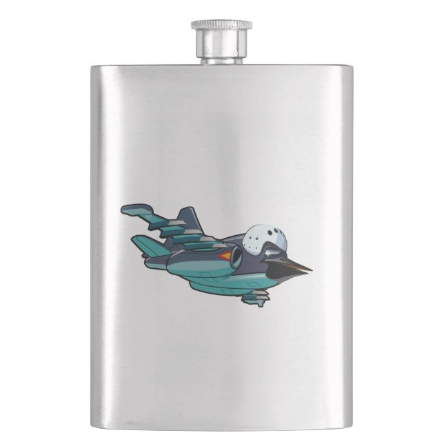 Cartoon warbird plane flask (Front)