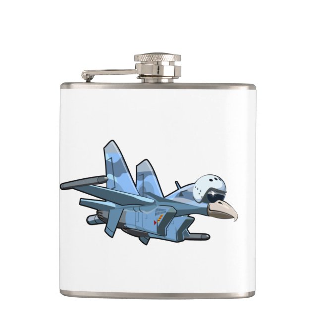 Cartoon warbird plane flask (Front)