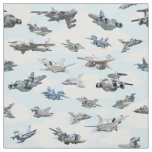 Cartoon warplanes pattern fabric