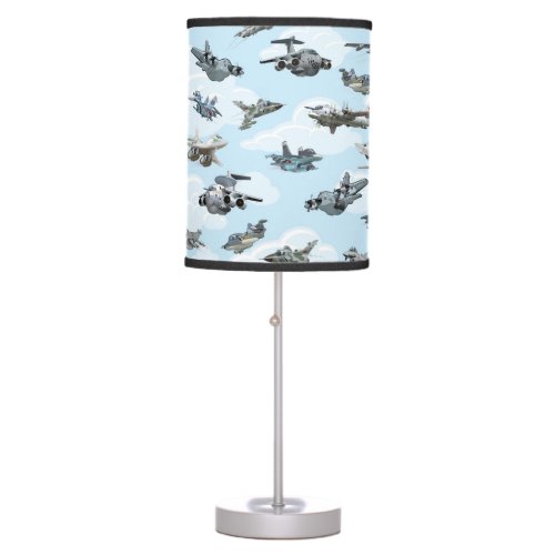 Cartoon warplanes pattern fabric table lamp