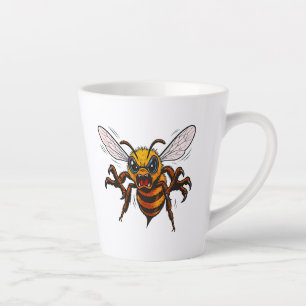 Cartoon Wasp Charge Bold Insect Art Latte Mug