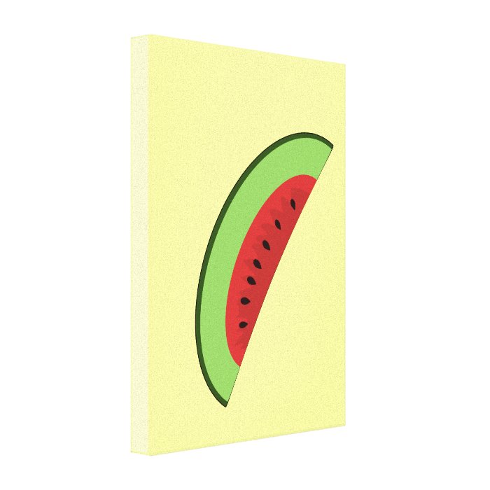 Cartoon Watermelon Slice Gallery Wrap Canvas