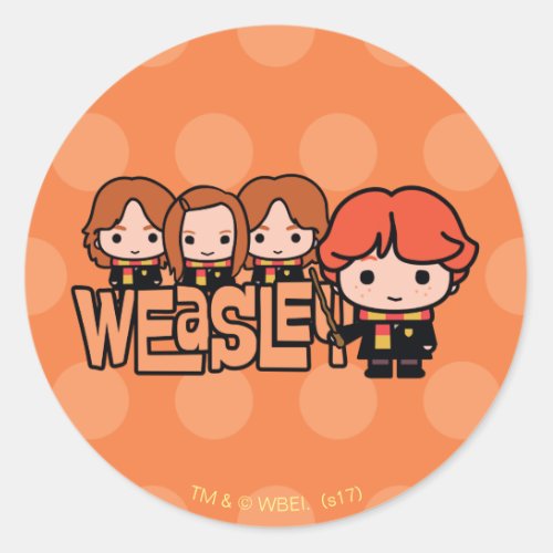 Cartoon Weasley Siblilings Graphic Classic Round Sticker