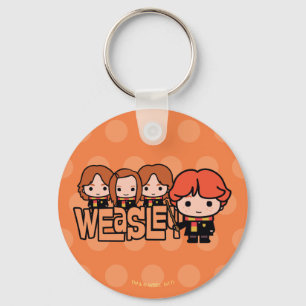Cartoon Weasley Siblilings Graphic Keychain