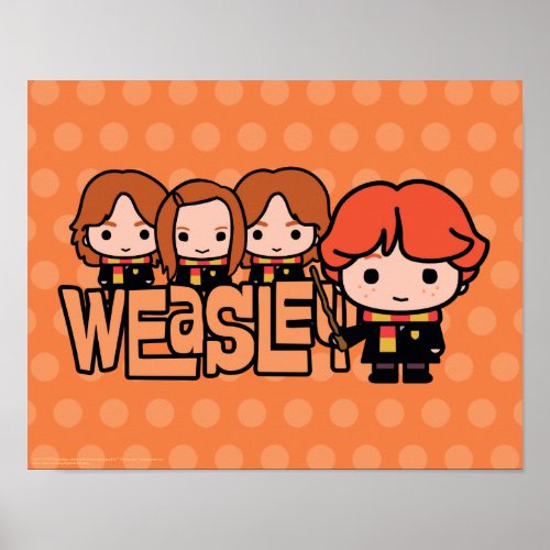 Cartoon Weasley Siblilings Graphic Poster