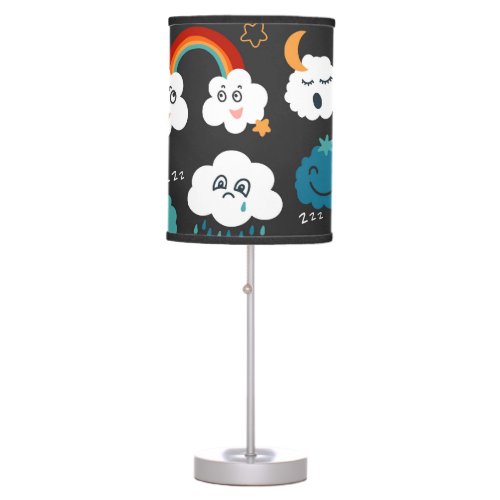 Cartoon Weather Forecast Seamless Pattern Table Lamp