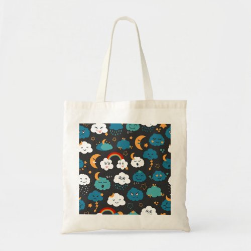 Cartoon Weather Forecast Seamless Pattern Tote Bag