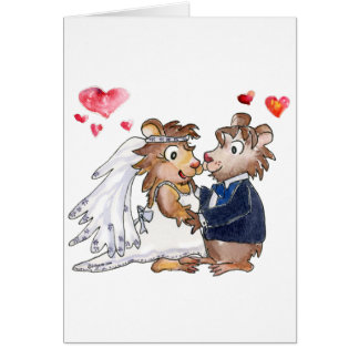 Cartoon Wedding Couple Cards