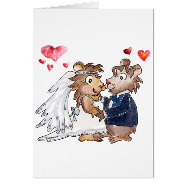 Cartoon Wedding Couple Cards (Front)