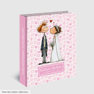 Cartoon Wedding Couple Ring Binder Memory Album