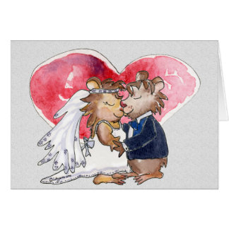 Cartoon Wedding Dance Couple Cards