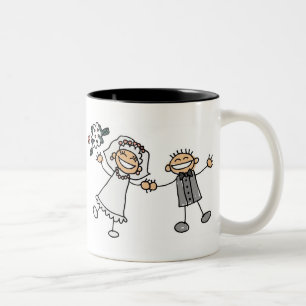 Cartoon Wedding Two-Tone Coffee Mug