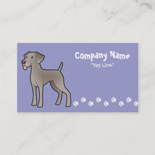 Customizable Cartoon Weimaraner Business Card