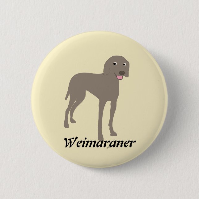 Cartoon Weimaraner Button (Front)