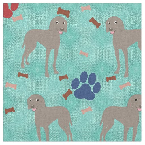 Cartoon Weimaraner Fabric