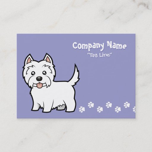 Customizable Cartoon West Highland White Terrier Business Cards