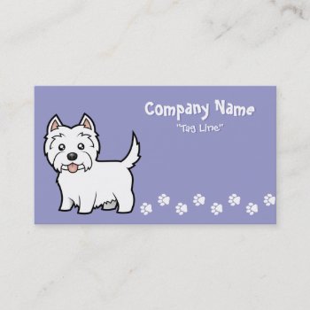 Cartoon West Highland White Terrier Business Card by CartoonizeMyPet at Zazzle