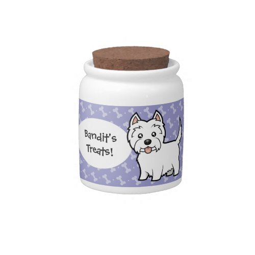 Cartoon West Highland White Terrier Candy Jar