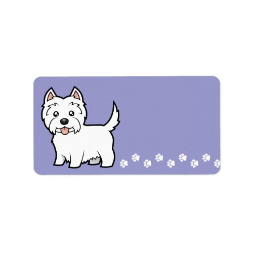 Cartoon West Highland White Terrier Label