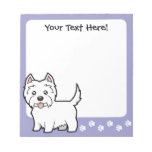 Cartoon West Highland White Terrier Notepad at Zazzle