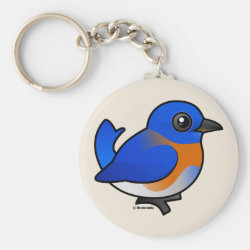 Western Bluebird Basic Button Keychain