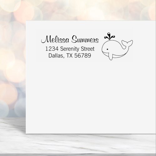 Cartoon Whale Address Self_inking Stamp