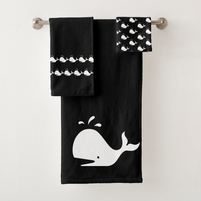 Cartoon Whale Bath Towel Set (Insitu)
