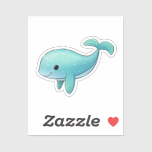Cartoon whale sticker
