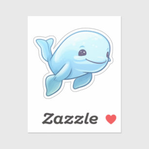 Cartoon whale sticker
