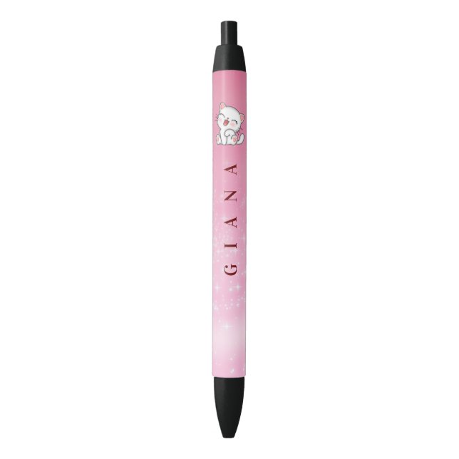 Cartoon White Cat Pen (Front Vertical)