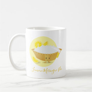Cartoon White Yellow Lemon Meringue Pie Characters Coffee Mug