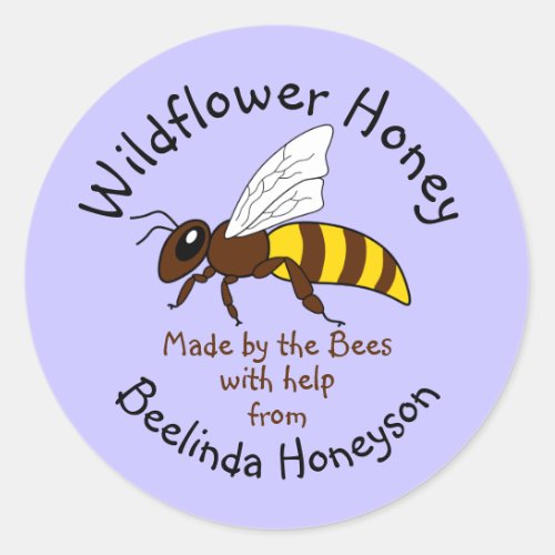 Cartoon Wildflower Honey Jar Label Stickers