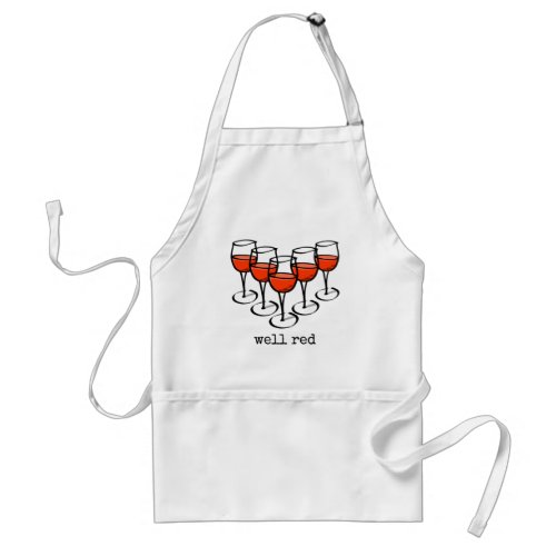 Cartoon Wine Glasses Well Red Winery Humor Adult Apron