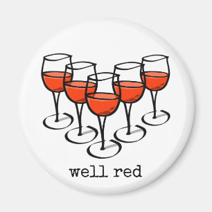 Cartoon Wine Glasses Well Red Winery Humor Magnet