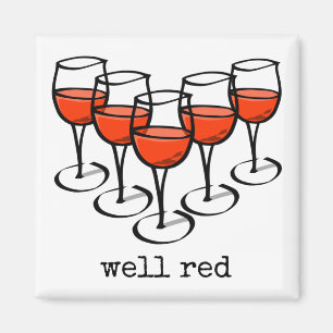 Cartoon Wine Glasses Well Red Winery Humor Magnet