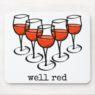 Cartoon Wine Glasses Well Red Winery Humor Mouse Pad