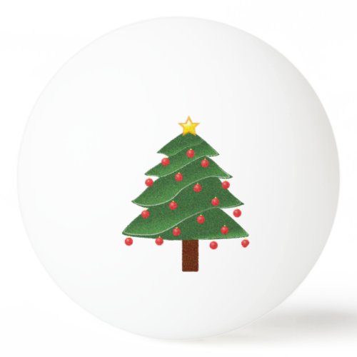 Cartoon Winter Christmas Tree with Ornaments  Ping-Pong Ball