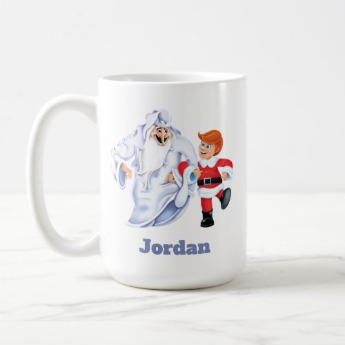 Cartoon Winter Warlock  Kris Kringle Dancing Coffee Mug