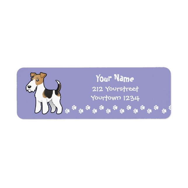 Cartoon Wire Fox Terrier Label (Front)