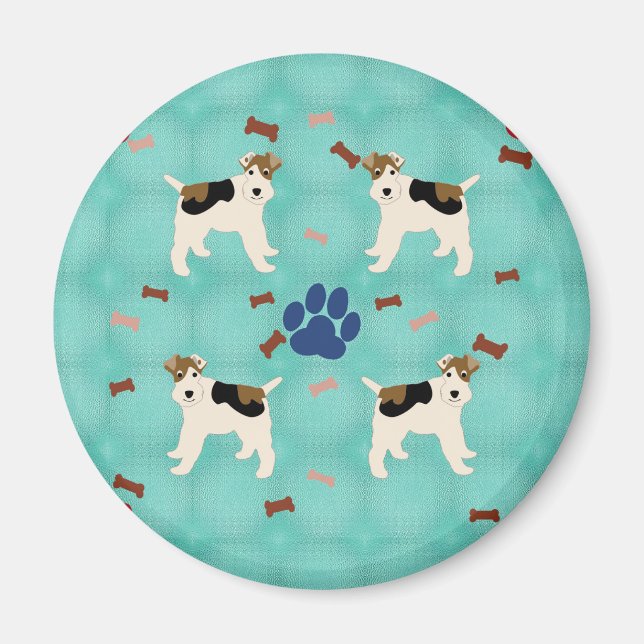 Cartoon Wire Fox Terrier Magnet (Front)