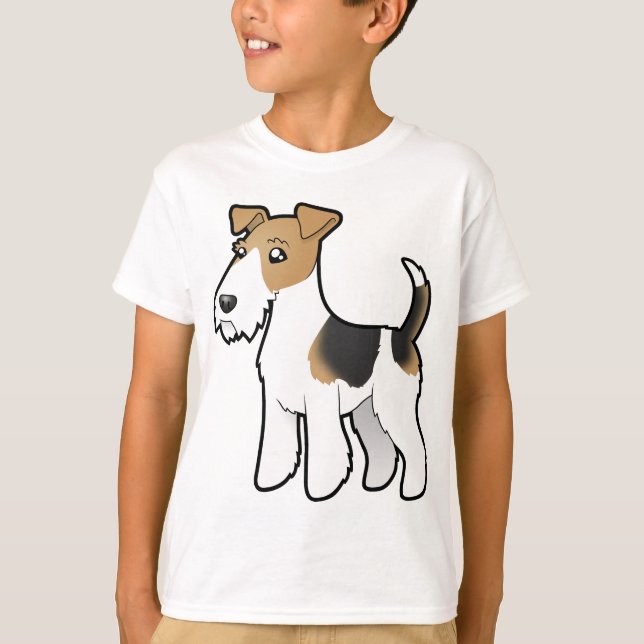 Cartoon Wire Fox Terrier T-Shirt (Front)