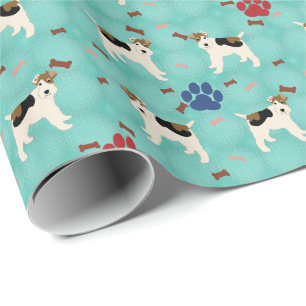 Cartoon Wire Fox Terrier Wrapping Paper