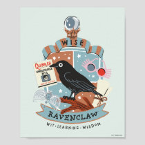 Cartoon Wise Ravenclaw Crest Poster